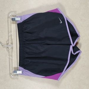 2/$10 04120 Nike black and purple Dri-Fit athletic shorts XS
